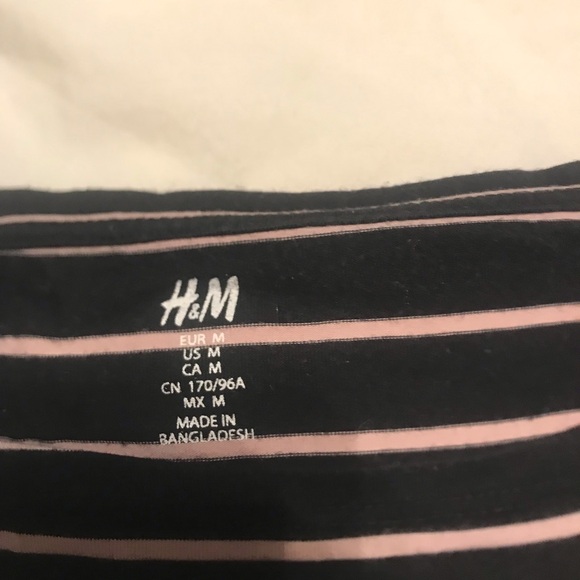H&M Boatneck Black and Pink Striped Shirt - Picture 7 of 11